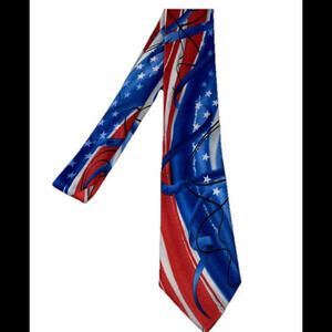 J Garcia Tie Necktie Happy Birthday Collectors Edition Polyester Patriotic